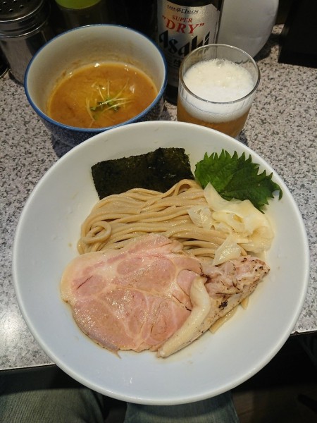 「【限定】濃厚焼き銀ダラつけ麺 ＋瓶ビール 小」@ラーメン宮郎の写真