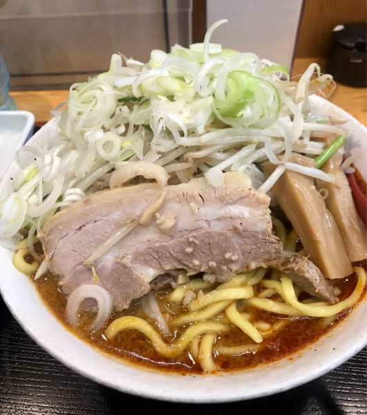 「辛味噌ラーメン 特盛 ネギ 野菜大盛 980+150+100+0」@味噌麺処 花道庵の写真