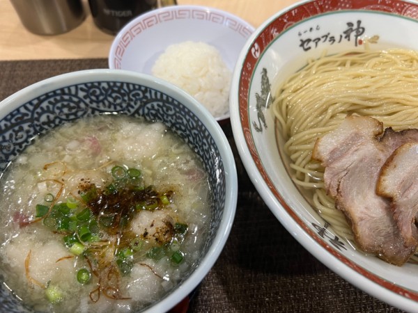 「【5月限定】ホソつけ麺・大　〆ご飯付き（1200円）」@らーめん セアブラノ神 壬生本店の写真