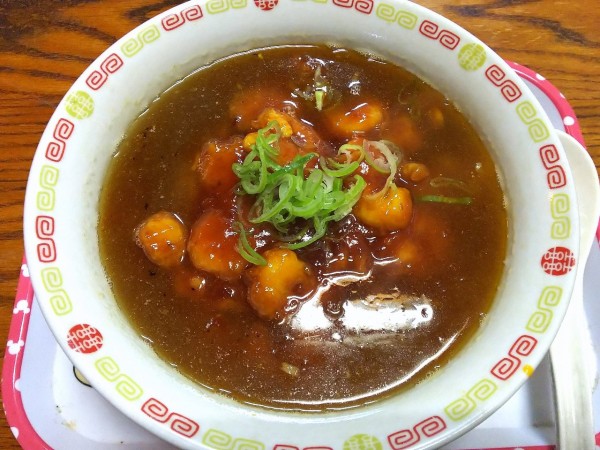 「エビチリラーメン　700円（5月サービス商品）」@お食事処 鶴亀の写真