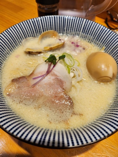 「５月限定　クラムチャウダー麺」@貝だし麺 きた田の写真