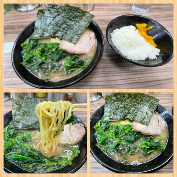 「ホーレン草ラーメン 750円」@家系らーめん 武蔵家 川越店の写真