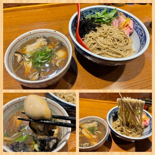 「年末年始SP限定 大粒真牡蠣のつけそば 1600円」@寿製麺よしかわ 川越店の写真