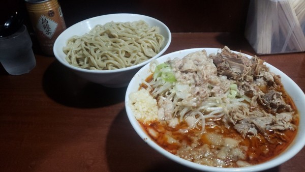 「つけ麺+生姜+ほぐし豚」@D麺の写真