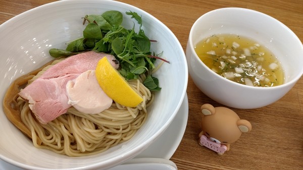 「冷やし　つけそば　(貝出汁　サフラン)　1000円税込」@中華そば きなりの写真