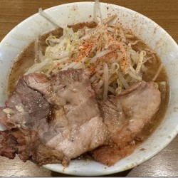 ラーメン並（麺半分、コールそのまま)