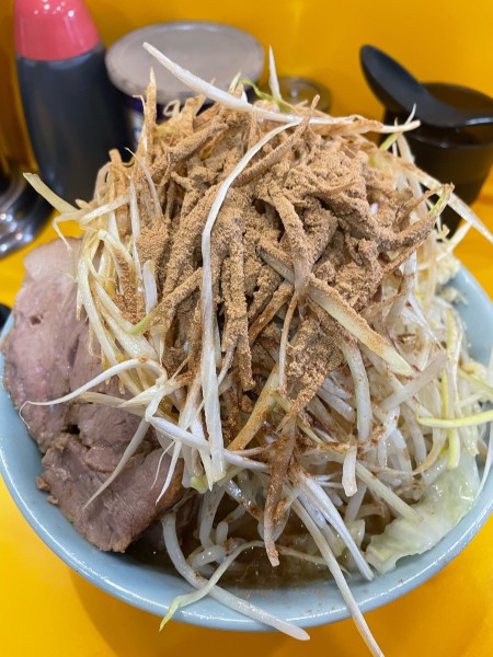 「小ラーメン ネギ おさかな天国 ニンニクアブラ」@ラーメン二郎 八王子野猿街道店2の写真