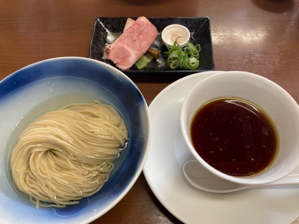 「【限定】昆布水つけ麺（鶏醤油）1100円」@塩らーめん 千茶屋の写真