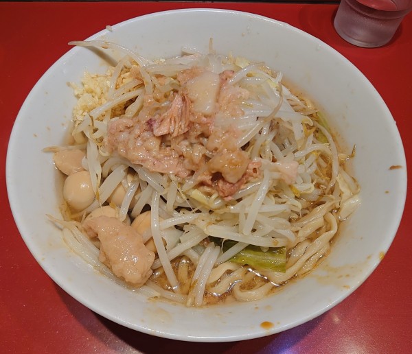 「ラーメンミニ+ウズラ(860円)」@ラーメン二郎 西台駅前店の写真
