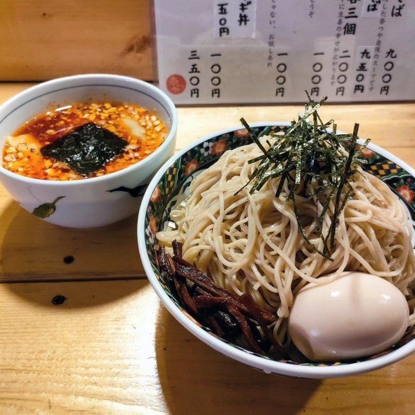 「赤つけそば､もちもち雲呑､味たま」@奈つやの中華そばの写真