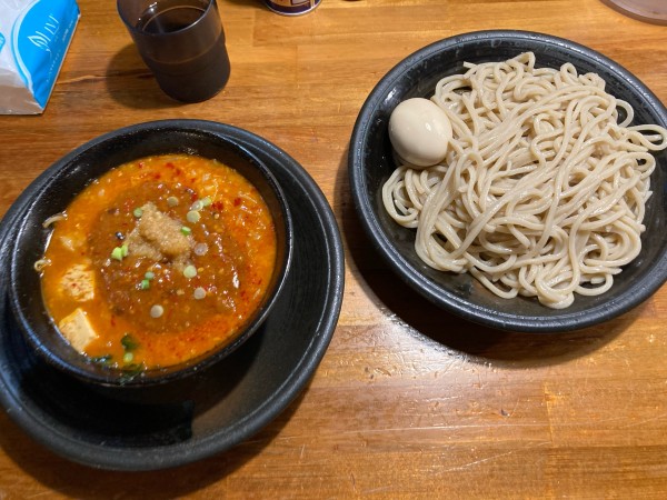 「味玉どて辛つけ麺」@どてちん 習志野店の写真