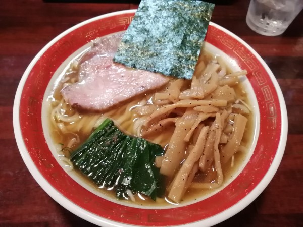 「醤油　　平打ち　　650円　　メンマ　　100円」@麺処 懐やの写真