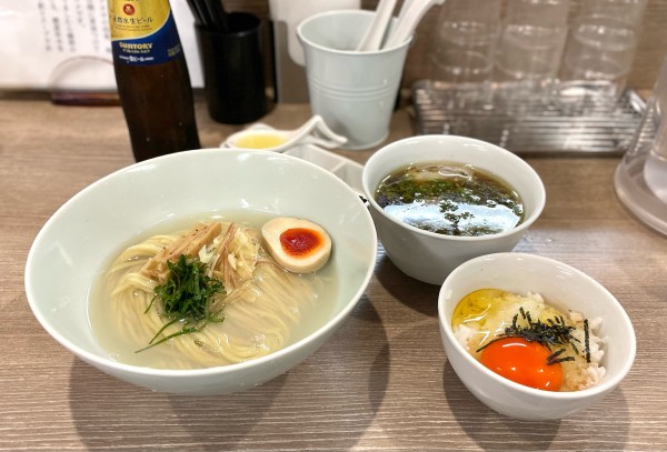 「特製蜆昆布水つけ麺¥1400、玉子かけご飯¥50」@中華そば 和渦 TOKYOの写真