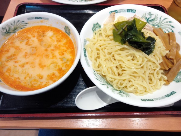 「ピリ辛とんこつつけ麺 640円」@日高屋 北千住東口店の写真