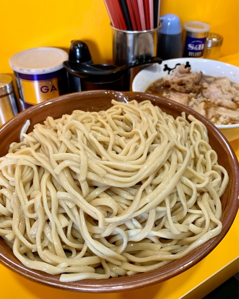 「スパイシーつけ麺 麺増し1000g」@ラーメン二郎 八王子野猿街道店2の写真