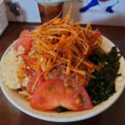 冷やし中華+辛葱+ニラ+トマト