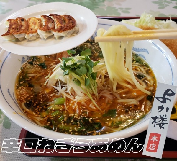 「辛口ねぎらあめんセット·餃子¥1150」@よか楼 本店の写真