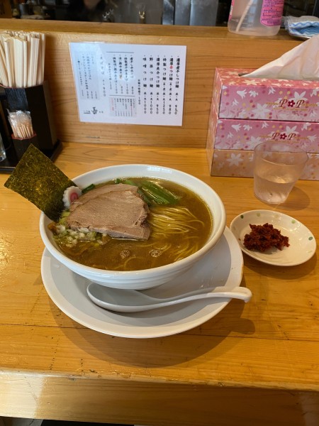 「煮干中華そば 大盛+辛味噌」@つけめん 蕾 本家の写真