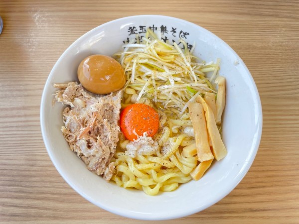 「リッチ釜玉(並)＋味玉」@釜玉中華そば ナポレオン軒 佐野店の写真