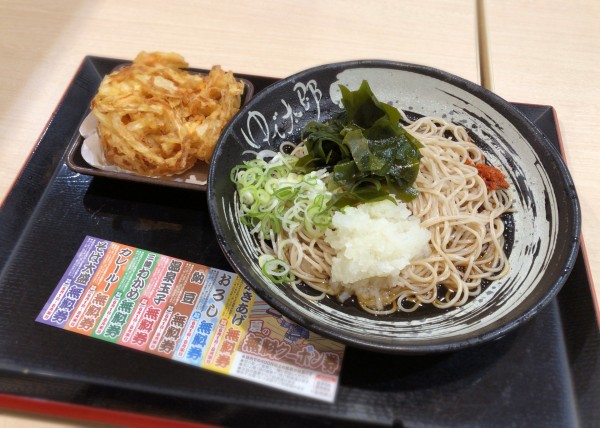 「朝そば(冷・鬼おろし/420円)+わかめ(クーポン)」@ゆで太郎 環七西瑞江店の写真