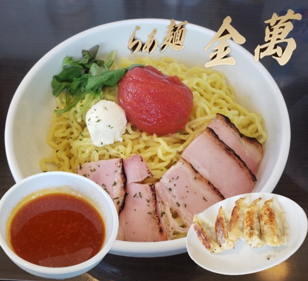 「とまとつけ麺大盛 餃子¥1500」@らぁ麺 金萬の写真