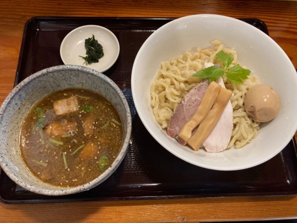 「つけそば・くずれ卵」@中華そば 陽なたの写真