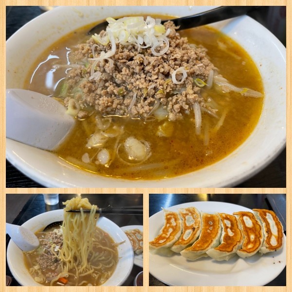 「ぼっ子ラーメン 880円・自家製焼餃子 470円」@熊ぼっ子 亀田店の写真