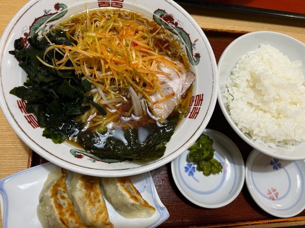 「ネギラーメン　プラスDセット」@らーめん金次郎の写真