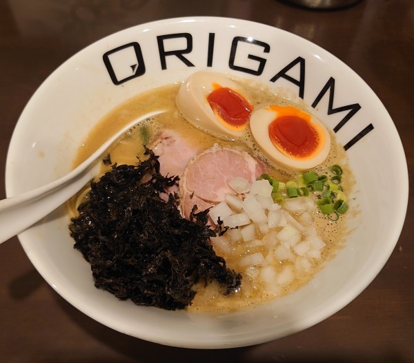 「味玉濃厚煮干しそば(970円)」@麺屋 ORIGAMIの写真