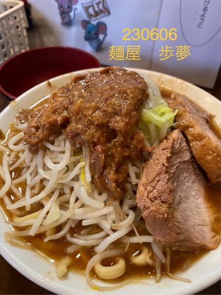 「ミニラーメン＋生玉子　850+50」@麺屋 歩夢の写真
