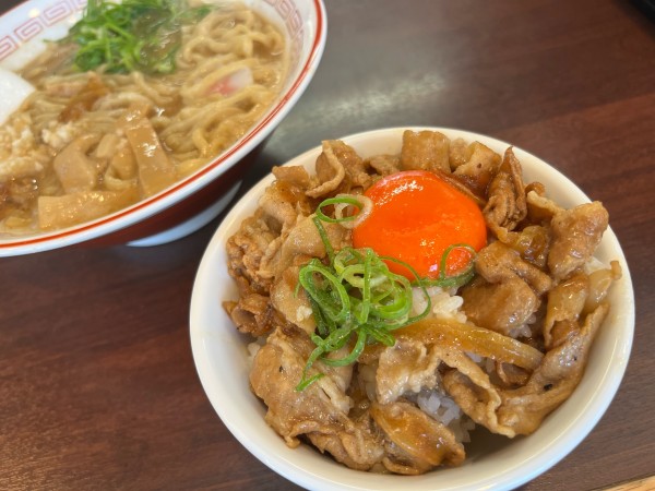 「肉玉そば並980円ライス小150円」@元祖 肉玉そば越智の写真