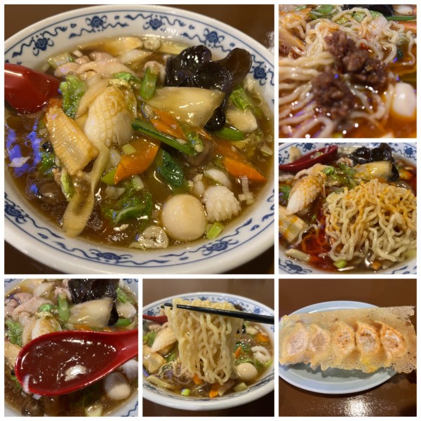 「海鮮広東麺950円 野菜餃子430円」@餃子市 新所沢店の写真