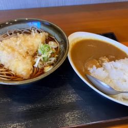 あじ天そば470円＋半カレー270円