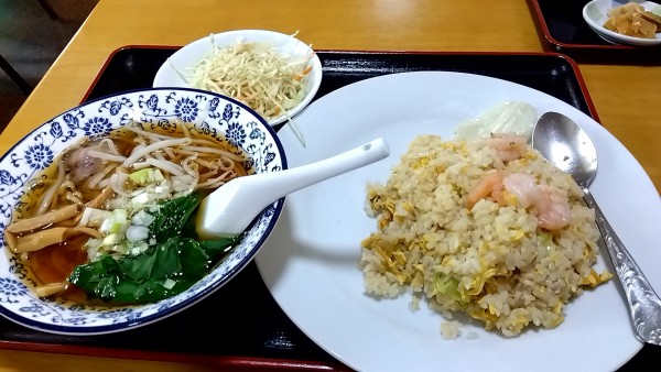 「海老炒飯（半ラーメンセット８５０円）」@福園の写真