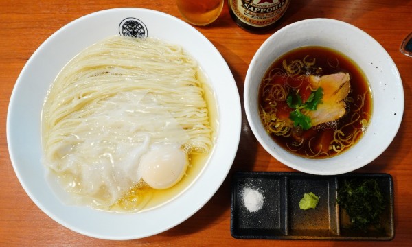 「鶏醤油つけそば＋味玉＋サッポロラガー中瓶」@らぁ麺 とうひちの写真