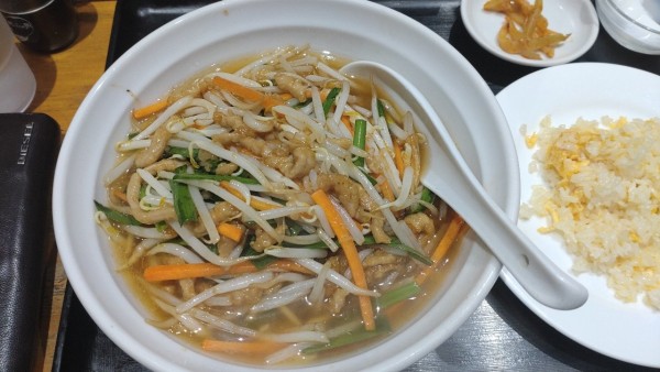 「肉もやしそば（ランチセット）」@中華居酒屋 故郷亭 西日暮里本店の写真