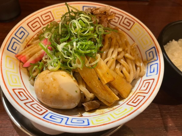 「まぜそば大盛り　半熟味玉玉子　ライス」@紀州和歌山ラーメン まっち棒 溝の口店の写真