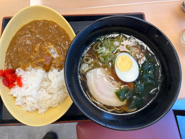 「ミニカレーラーメンセット」@ゆで太郎 新橋5丁目店の写真