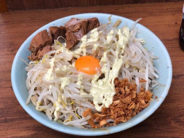 「まぜそば改」@ラーメン二郎 池袋東口店の写真