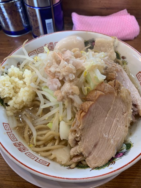 「小ラーメン(味玉ﾆﾝﾆｸｱﾌﾞﾗ)」@ガッツリラーメンいち豚 いわき鹿島店の写真