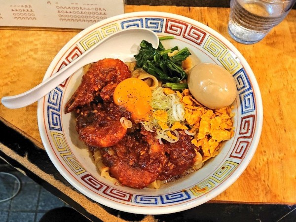 「シラサエビのチリもち姫和えそば」@塩そば 桑ばらの写真