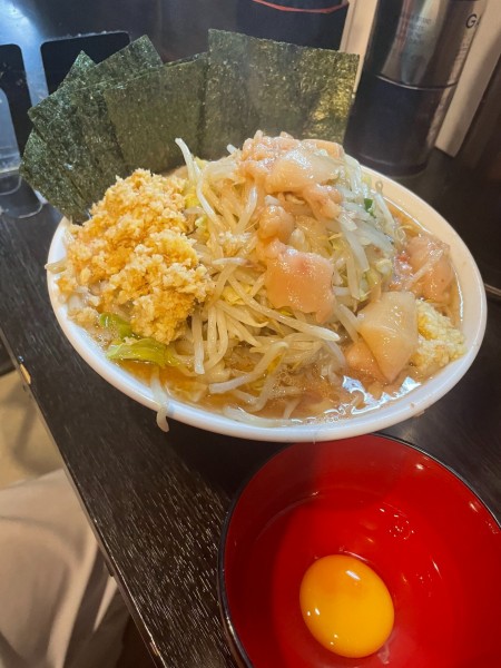 「小ラーメン+生卵+ショウガ+のり」@豚星。の写真