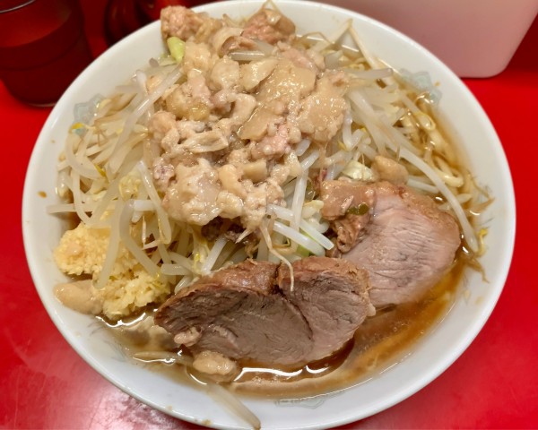 「小ラーメン ニンニクヤサイアブラ」@ラーメン二郎 上野毛店の写真