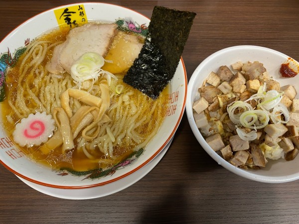 「中華そば&チャーシュー丼　1200円」@中華そば金ちゃん 東京 寒河江屋の写真
