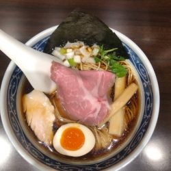 黒醤油煮干そば、烏賊の和え玉