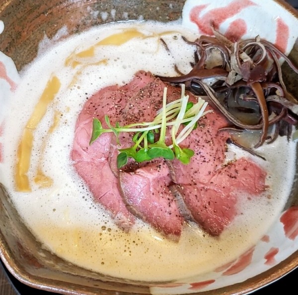 「常陸牛白湯 塩 ９８０円＋ローストビーフ丼 ４９０円」@常陸牛らぁめん 希の写真