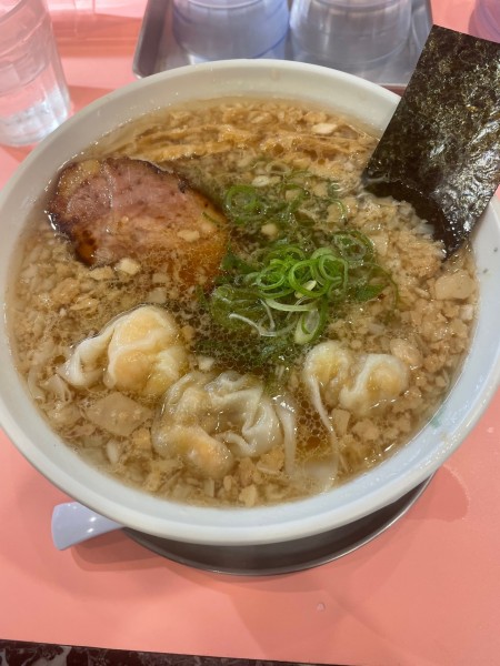 「【限定】背脂ジンジャーもちもち海老ワンタン麺（大盛）」@流星軒の写真