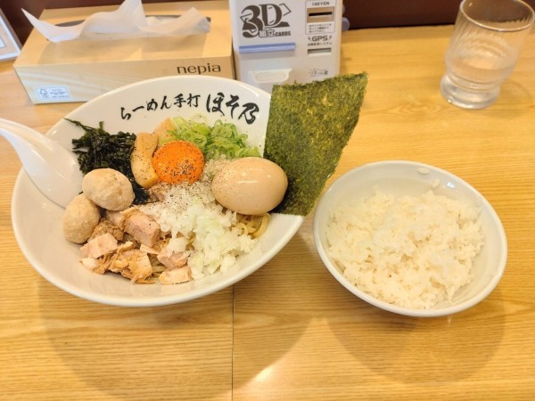 「特製まぜそば大盛」@らーめん手打 ほそ乃の写真