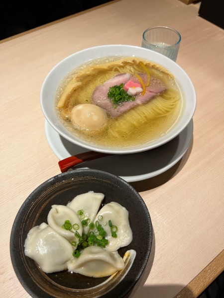 「たい塩ラーメン　水餃子　1100円」@鯛塩そば 灯花 トナリエ宇都宮店の写真