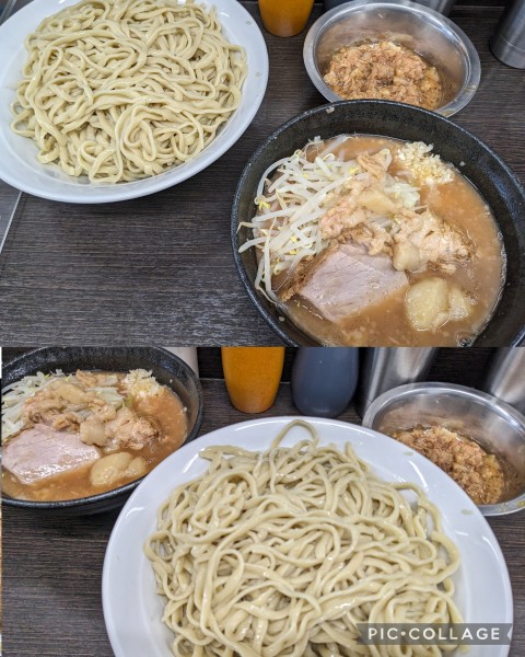 「つけ麺(1,000円)＋麺増し＋麺増し＋別皿アブラ」@ラーメン二郎 川越店の写真